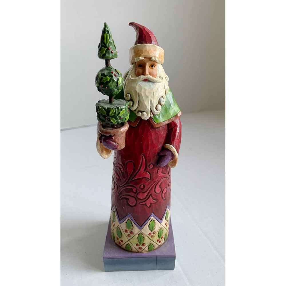 Jim Shore Heartwood Creek Holiday Trim Santa Topiary Figurine 4010849 2008